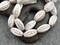 *10* 15x9mm Metallic Beige Washed White Alabaster Luster Twisted Oval Beads